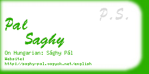 pal saghy business card