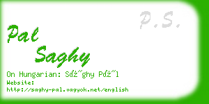 pal saghy business card